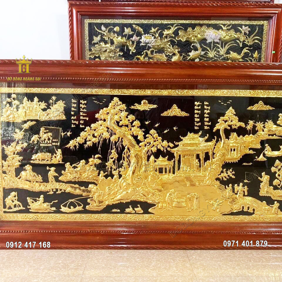 Bức tranh t&aacute;i hiện lại phong cảnh l&agrave;ng qu&ecirc; Việt Nam b&igrave;nh dị v&agrave; th&acirc;n thương
